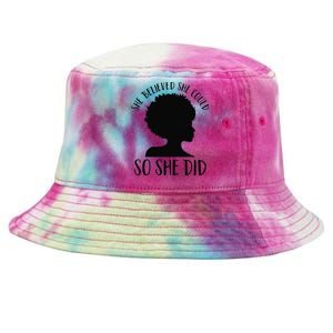 She Believed She Could So She Did Melanin Queen Juneteenth Tie-Dyed Bucket Hat