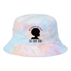 She Believed She Could So She Did Melanin Queen Juneteenth Tie Dye Newport Bucket Hat