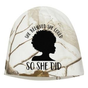 She Believed She Could So She Did Melanin Queen Juneteenth Kati - Camo Knit Beanie