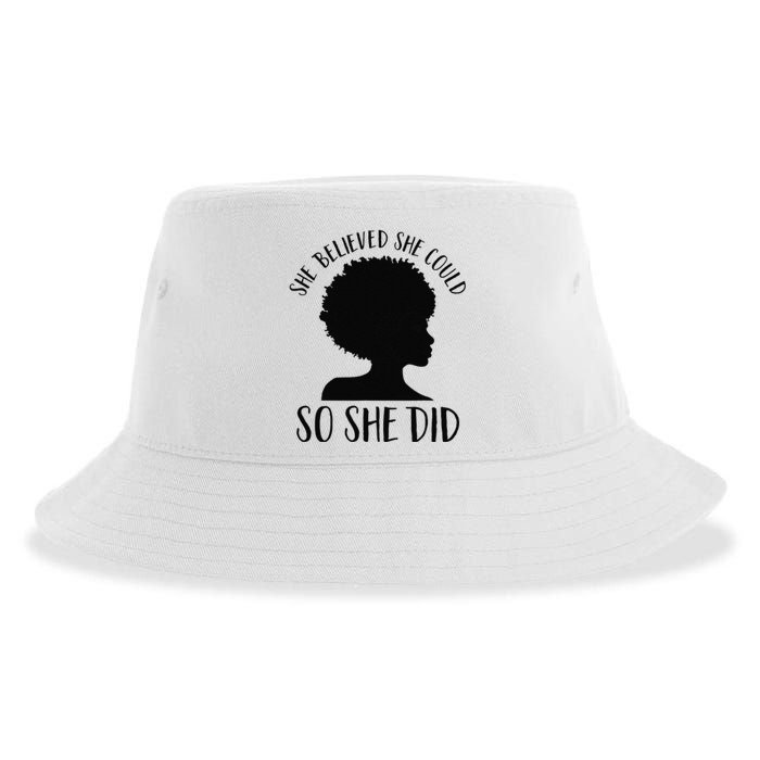 She Believed She Could So She Did Melanin Queen Juneteenth Sustainable Bucket Hat