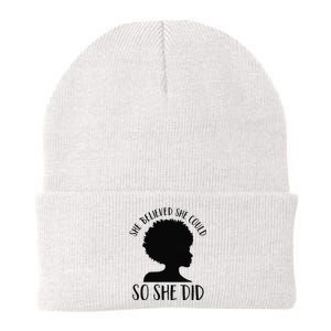 She Believed She Could So She Did Melanin Queen Juneteenth Knit Cap Winter Beanie