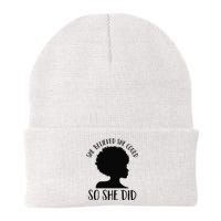 She Believed She Could So She Did Melanin Queen Juneteenth Knit Cap Winter Beanie