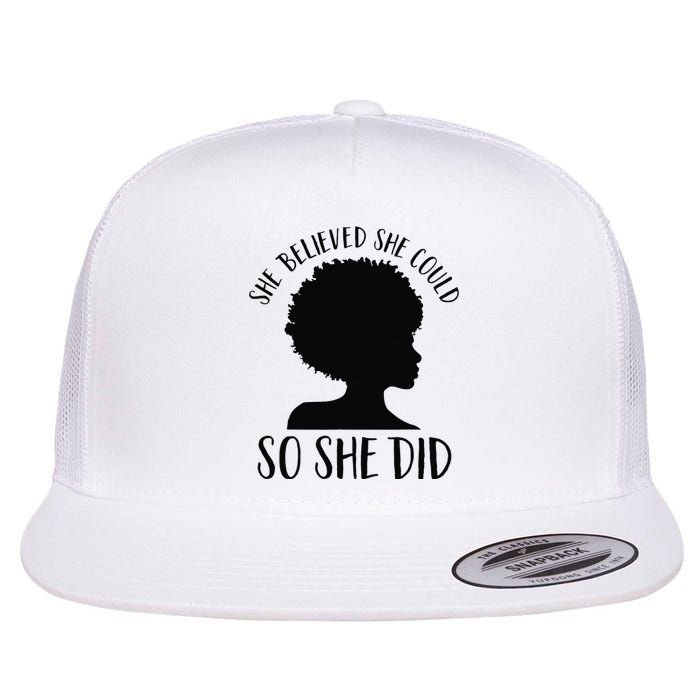 She Believed She Could So She Did Melanin Queen Juneteenth Flat Bill Trucker Hat