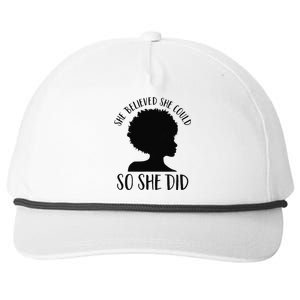 She Believed She Could So She Did Melanin Queen Juneteenth Snapback Five-Panel Rope Hat