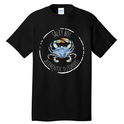 Salty Boy Salty Attitude Funny Fishing Crab Fishing Salty Tall T-Shirt