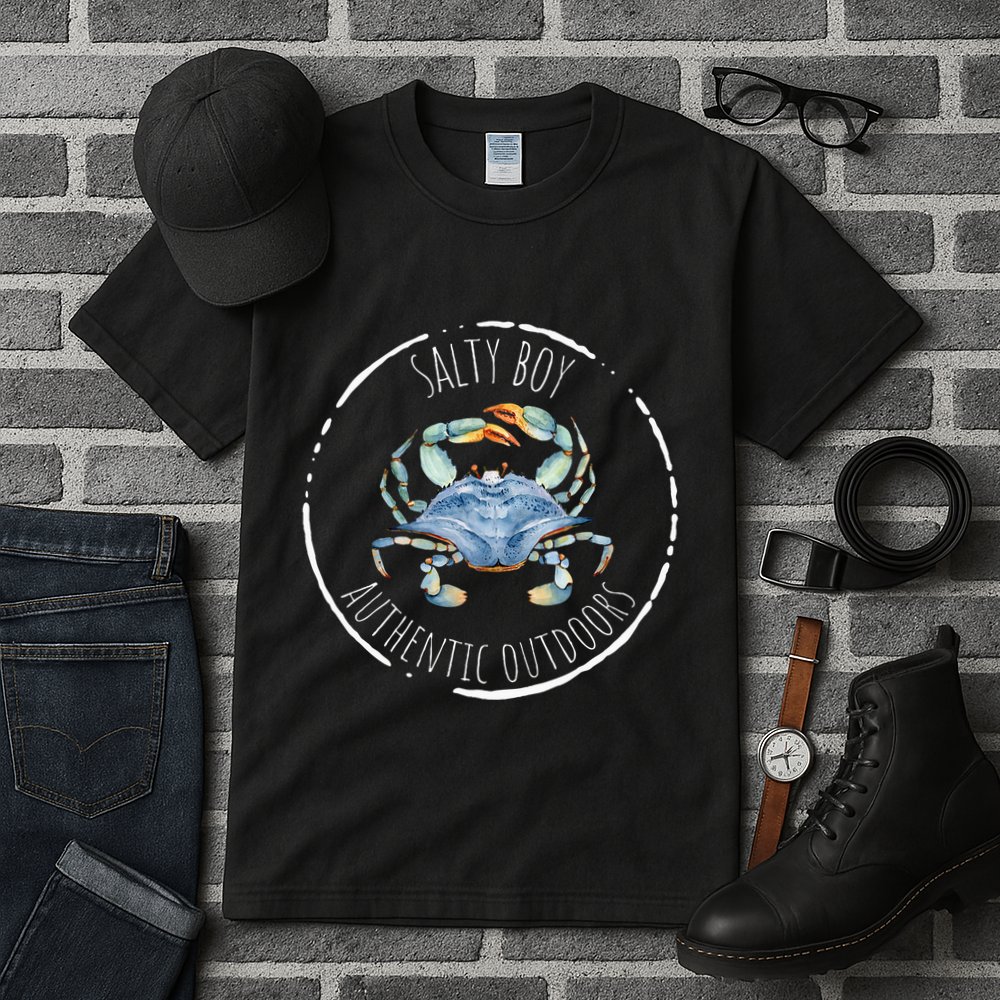 Salty Boy Salty Attitude Funny Fishing Crab Fishing Salty Tall T-Shirt