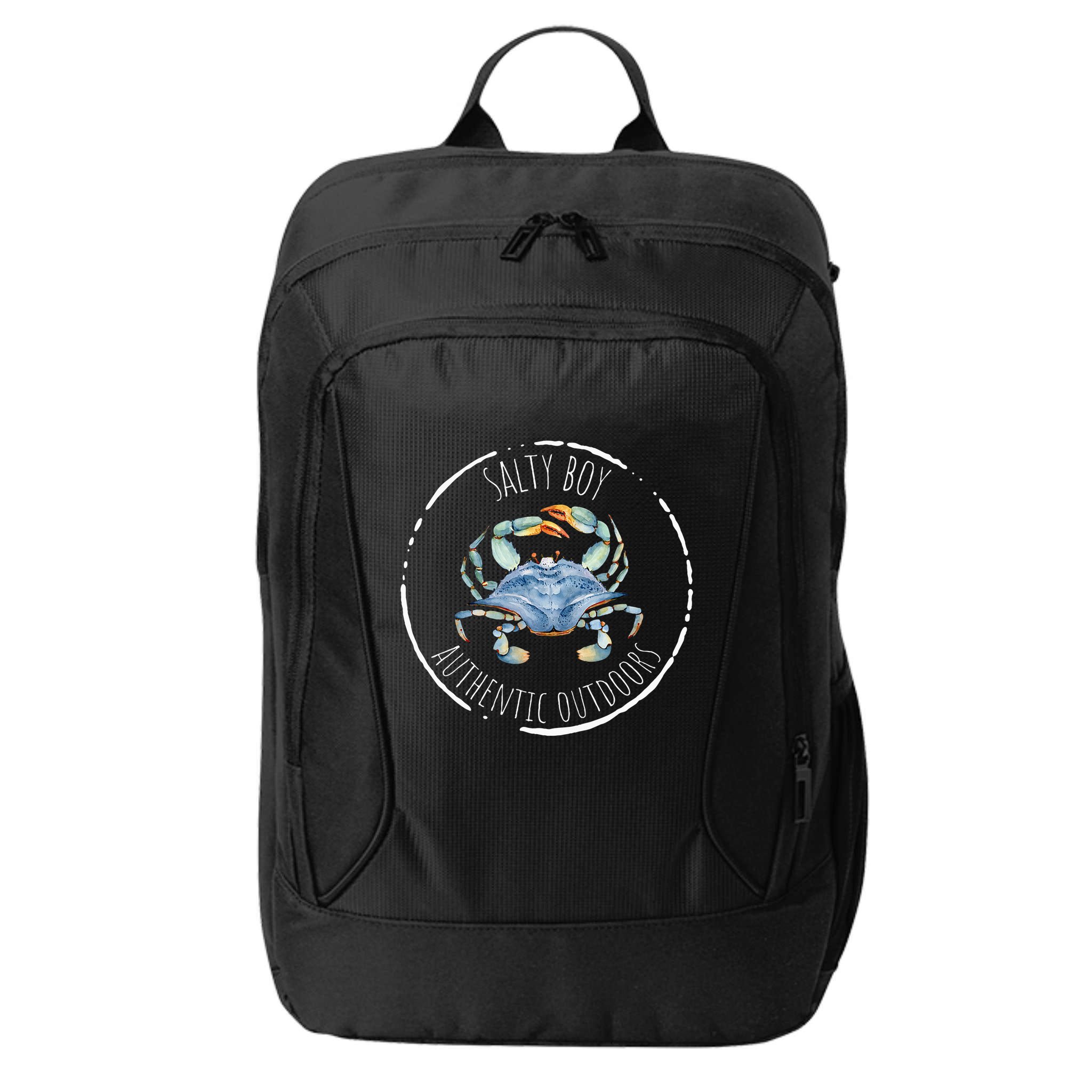 Salty Boy Salty Attitude Funny Fishing Crab Fishing Salty City Backpack