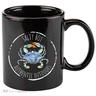 Salty Boy Salty Attitude Funny Fishing Crab Fishing Salty 11oz C Handle Ceramic Mug