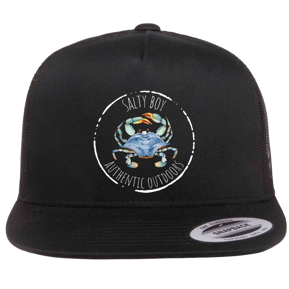 Salty Boy Salty Attitude Funny Fishing Crab Fishing Salty Flat Bill Trucker Hat