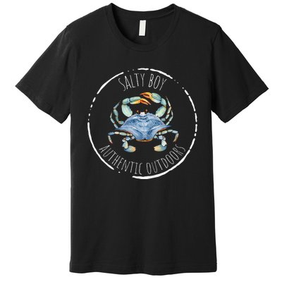 Salty Boy Salty Attitude Funny Fishing Crab Fishing Salty Premium T-Shirt