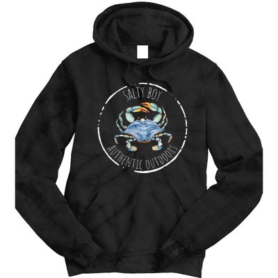 Salty Boy Salty Attitude Funny Fishing Crab Fishing Salty Tie Dye Hoodie