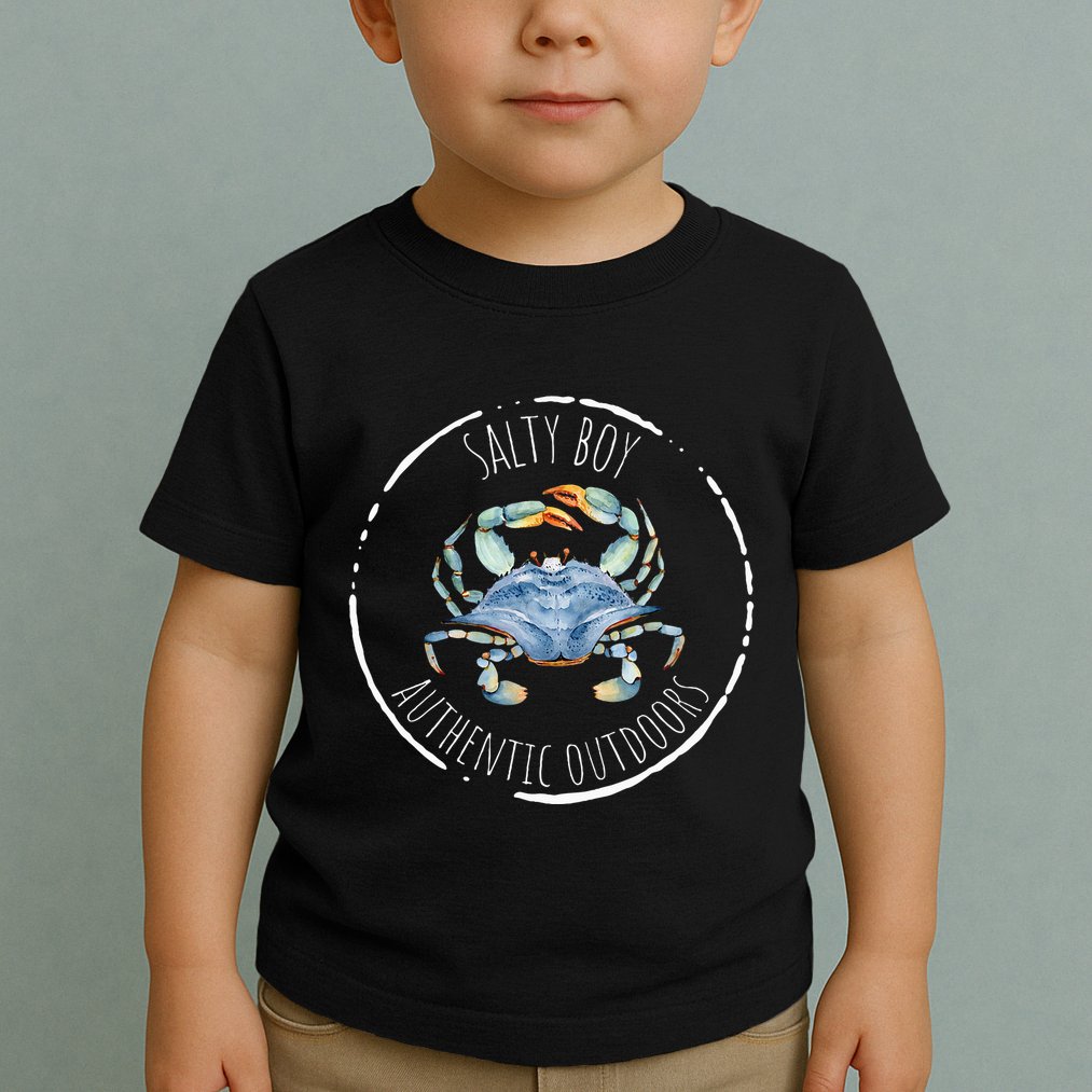 Salty Boy Salty Attitude Funny Fishing Crab Fishing Salty Toddler T-Shirt