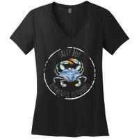 Salty Boy Salty Attitude Funny Fishing Crab Fishing Salty Women's V-Neck T-Shirt