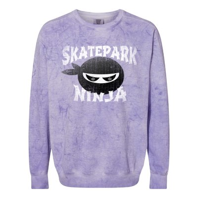 Skateboarding Bmx Scootering Inline Skating Skatepark Ninja Cool Gift Colorblast Crewneck Sweatshirt