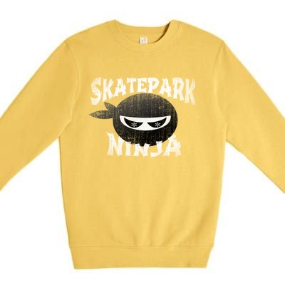 Skateboarding Bmx Scootering Inline Skating Skatepark Ninja Cool Gift Premium Crewneck Sweatshirt