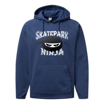 Skateboarding Bmx Scootering Inline Skating Skatepark Ninja Cool Gift Performance Fleece Hoodie