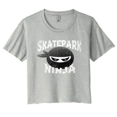 Skateboarding Bmx Scootering Inline Skating Skatepark Ninja Cool Gift Women's Crop Top Tee