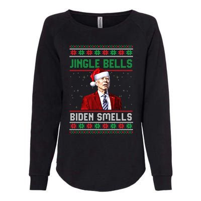 Santa Biden Smells Funny Confused Liberals Ugly Christmas Gift Womens California Wash Sweatshirt