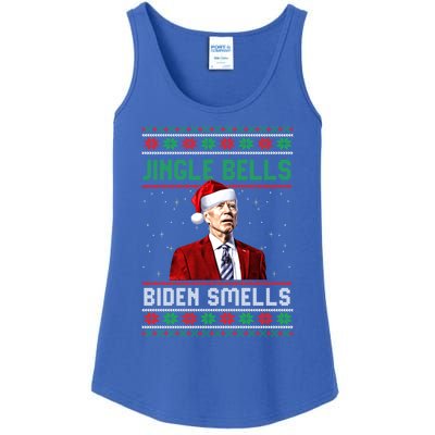 Santa Biden Smells Funny Confused Liberals Ugly Christmas Gift Ladies Essential Tank