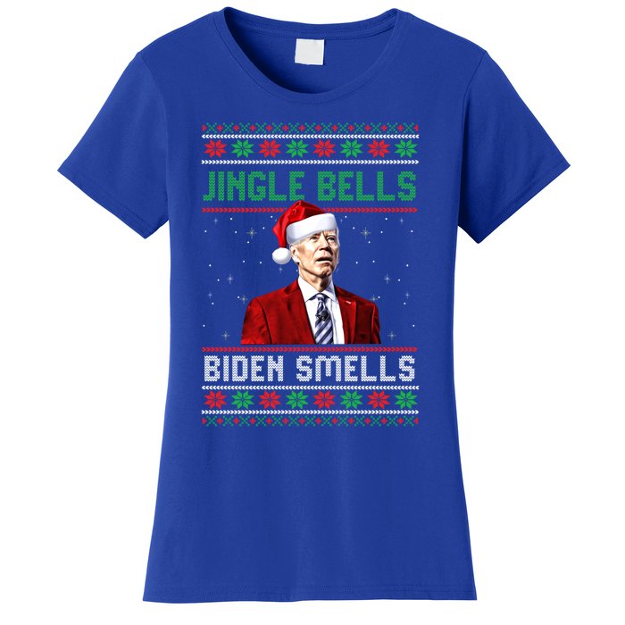 Santa Biden Smells Funny Confused Liberals Ugly Christmas Gift Women's T-Shirt