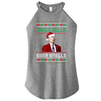 Santa Biden Smells Funny Confused Liberals Ugly Christmas Gift Women’s Perfect Tri Rocker Tank