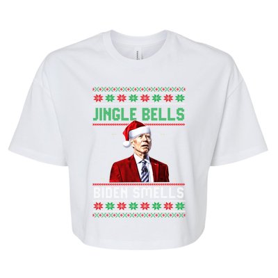 Santa Biden Smells Funny Confused Liberals Ugly Christmas Gift Bella+Canvas Jersey Crop Tee