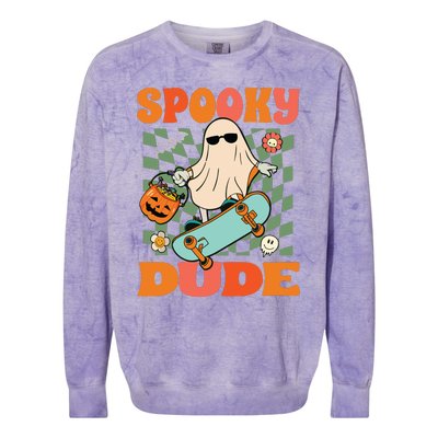 Skateboard Boo Spooky Jack O Lantern Halloween Costumes Boy Colorblast Crewneck Sweatshirt