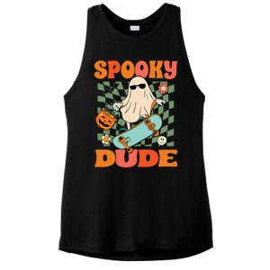 Skateboard Boo Spooky Jack O Lantern Halloween Costumes Boy Ladies PosiCharge Tri-Blend Wicking Tank