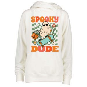 Skateboard Boo Spooky Jack O Lantern Halloween Costumes Boy Womens Funnel Neck Pullover Hood