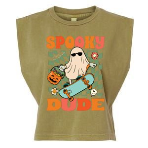 Skateboard Boo Spooky Jack O Lantern Halloween Costumes Boy Garment-Dyed Women's Muscle Tee