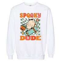 Skateboard Boo Spooky Jack O Lantern Halloween Costumes Boy Garment-Dyed Sweatshirt