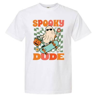 Skateboard Boo Spooky Jack O Lantern Halloween Costumes Boy Garment-Dyed Heavyweight T-Shirt