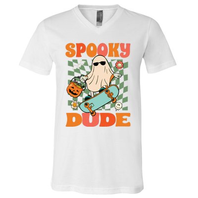 Skateboard Boo Spooky Jack O Lantern Halloween Costumes Boy V-Neck T-Shirt