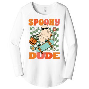 Skateboard Boo Spooky Jack O Lantern Halloween Costumes Boy Women's Perfect Tri Tunic Long Sleeve Shirt