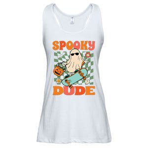 Skateboard Boo Spooky Jack O Lantern Halloween Costumes Boy Ladies Essential Flowy Tank