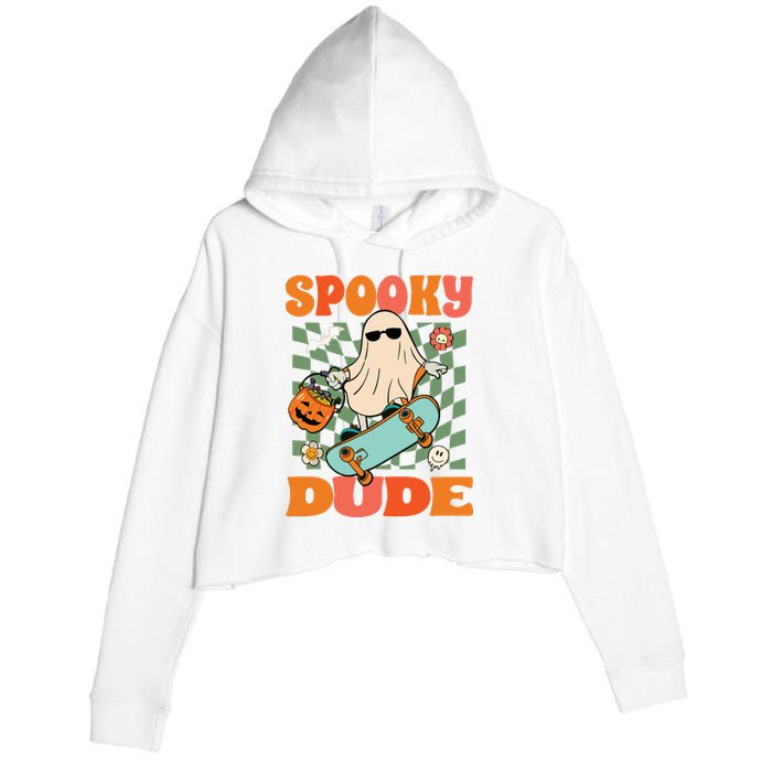 Skateboard Boo Spooky Jack O Lantern Halloween Costumes Boy Crop Fleece Hoodie