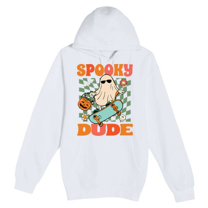 Skateboard Boo Spooky Jack O Lantern Halloween Costumes Boy Premium Pullover Hoodie