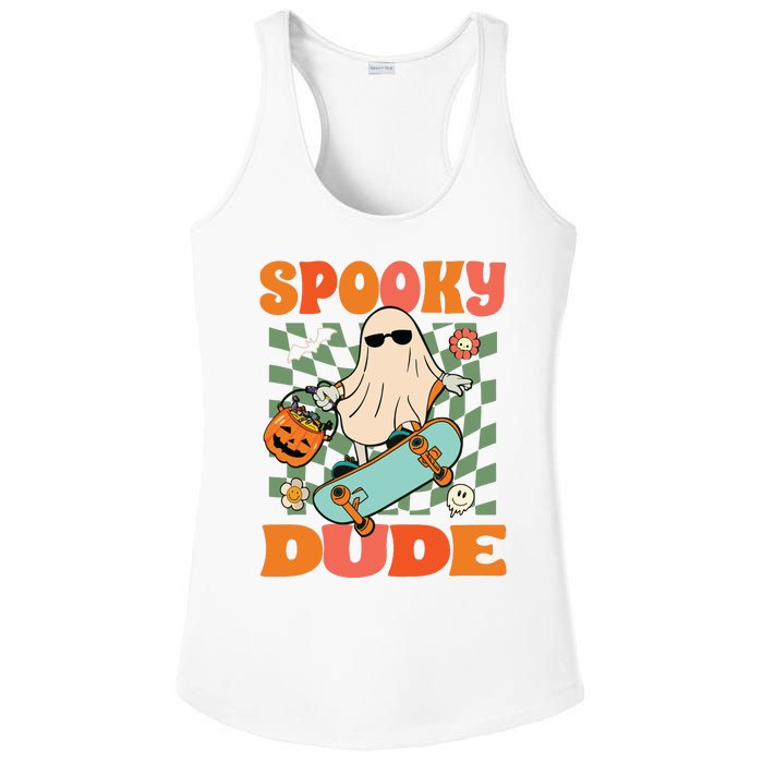 Skateboard Boo Spooky Jack O Lantern Halloween Costumes Boy Ladies PosiCharge Competitor Racerback Tank