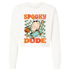 Skateboard Boo Spooky Jack O Lantern Halloween Costumes Boy Cropped Pullover Crew