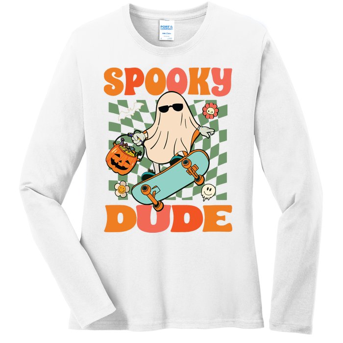 Skateboard Boo Spooky Jack O Lantern Halloween Costumes Boy Ladies Long Sleeve Shirt