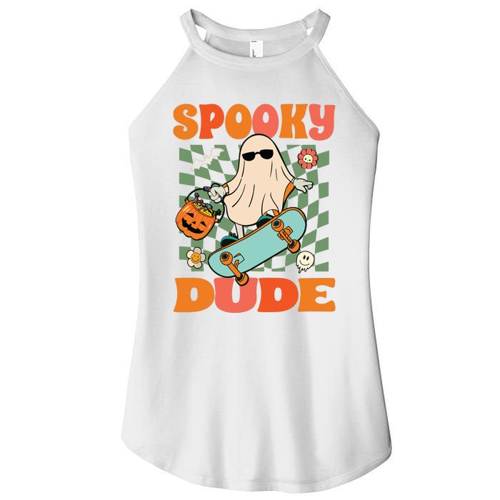 Skateboard Boo Spooky Jack O Lantern Halloween Costumes Boy Women's Perfect Tri Rocker Tank