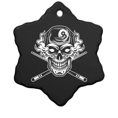 Skull Billiards Snooker Billiard 8 Ball Player Cue Sports Gift Ceramic Star Ornament