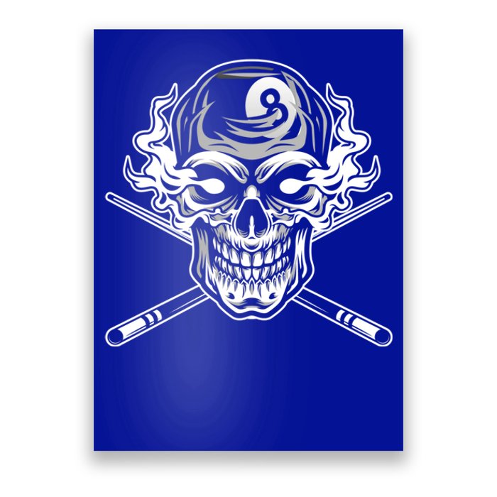 Skull Billiards Snooker Billiard 8 Ball Player Cue Sports Gift Poster