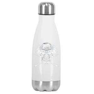 Skull Billiards Snooker Billiard 8 Ball Player Cue Sports Gift Stainless Steel Insulated Water Bottle