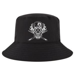 Skull Billiards Snooker Billiard 8 Ball Player Cue Sports Cool Comfort Performance Bucket Hat