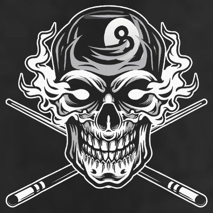 Skull Billiards Snooker Billiard 8 Ball Player Cue Sports Cool Comfort Performance Bucket Hat