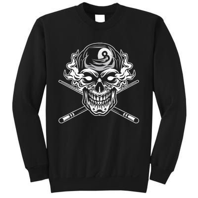 Skull Billiards Snooker Billiard 8 Ball Player Cue Sports Sweatshirt