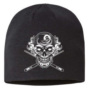 Skull Billiards Snooker Billiard 8 Ball Player Cue Sports Sustainable Beanie