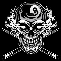 Skull Billiards Snooker Billiard 8 Ball Player Cue Sports 16 in Basic Backpack