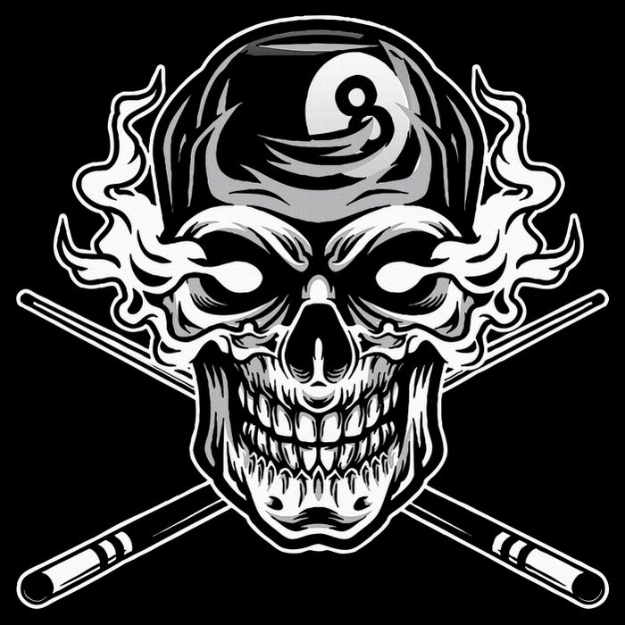 Skull Billiards Snooker Billiard 8 Ball Player Cue Sports 16 in Basic Backpack